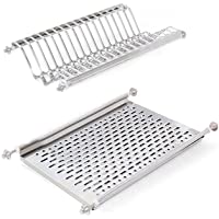 Los mejores  - EMUCA - Escurridor de Platos y Vasos de Acero Inoxidable para Muebles de Cocina de Ancho 50 cm
